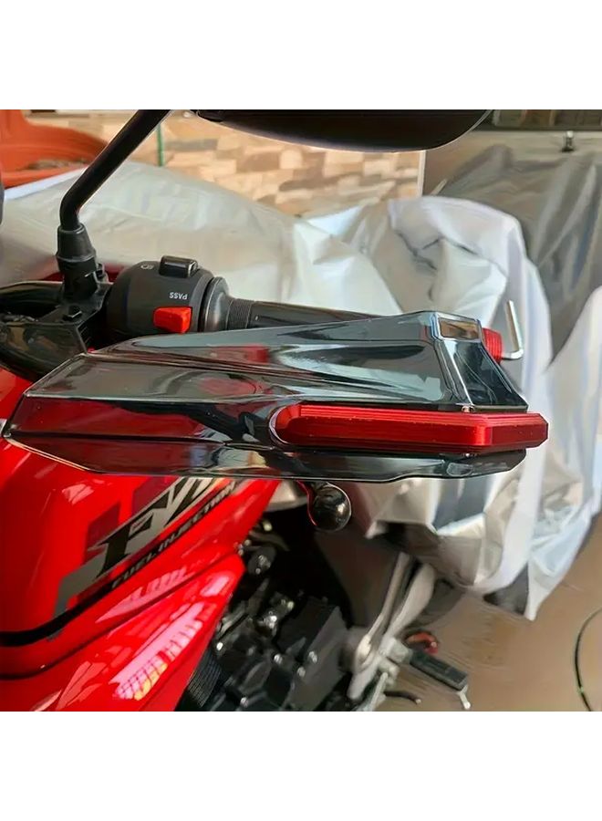 Heavy Duty Motorcycle Windshield Hand Guards Red Frame Windproof Scratch Resistant - Image 4